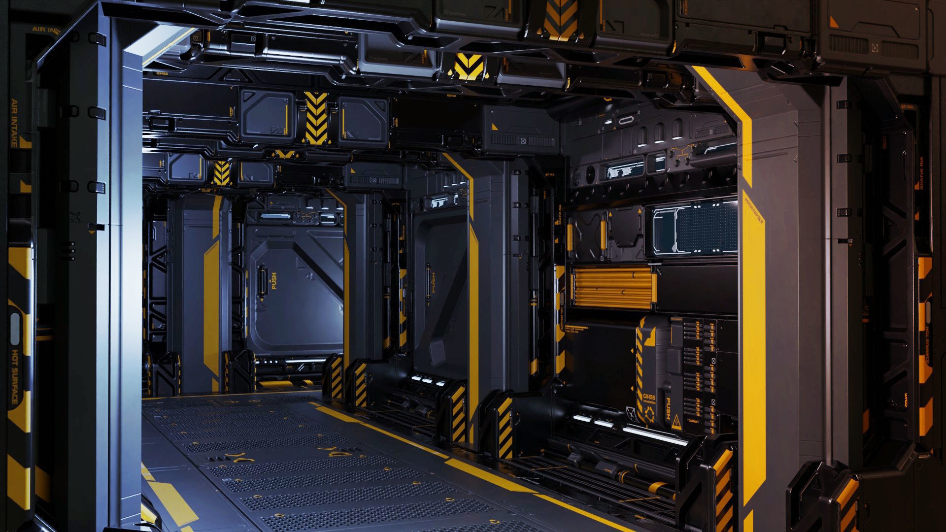 5 Sci-Fi trim sheets 3D model_2