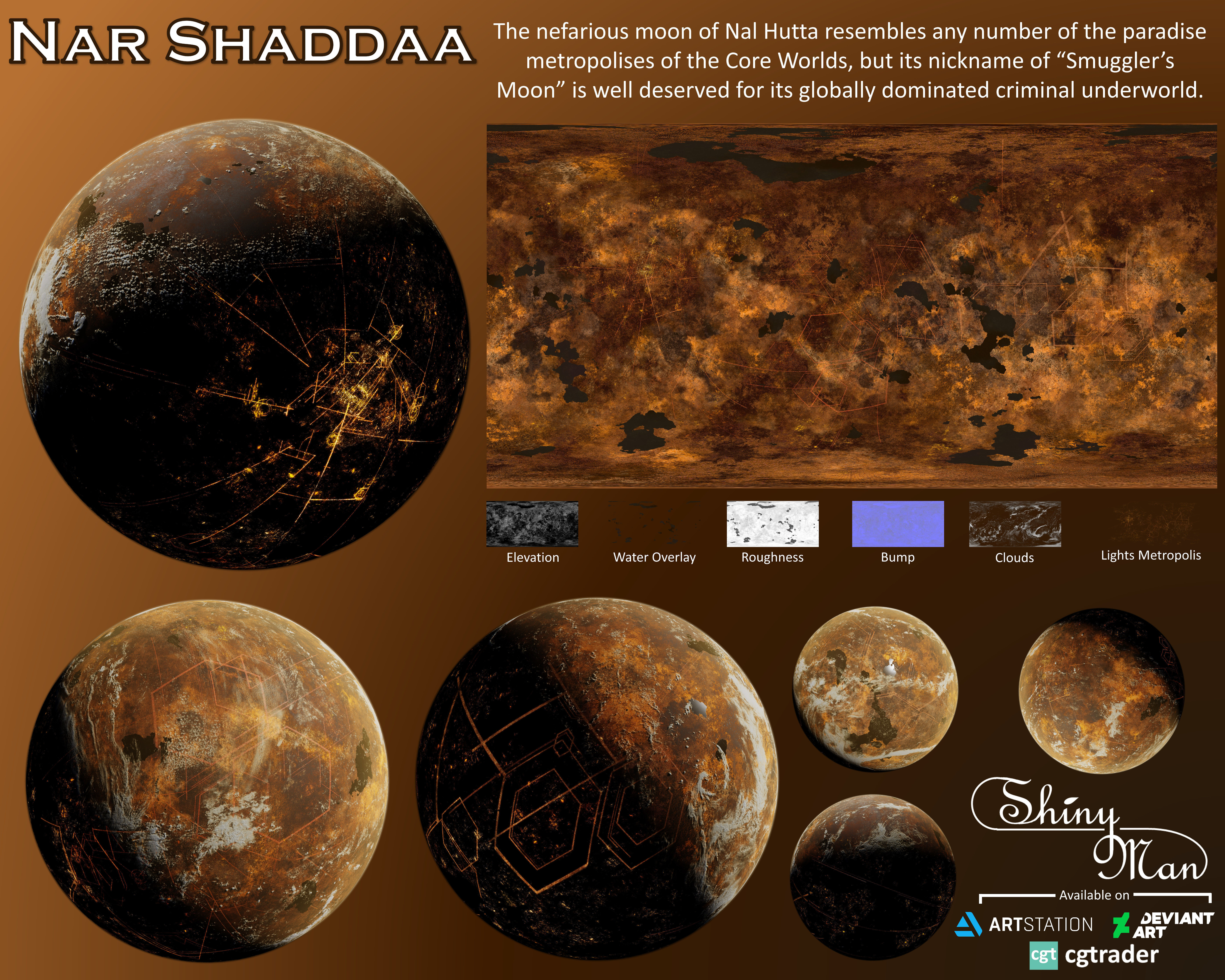Nar Shaddaa - 16k Star Wars Planet Texture 3D model_1