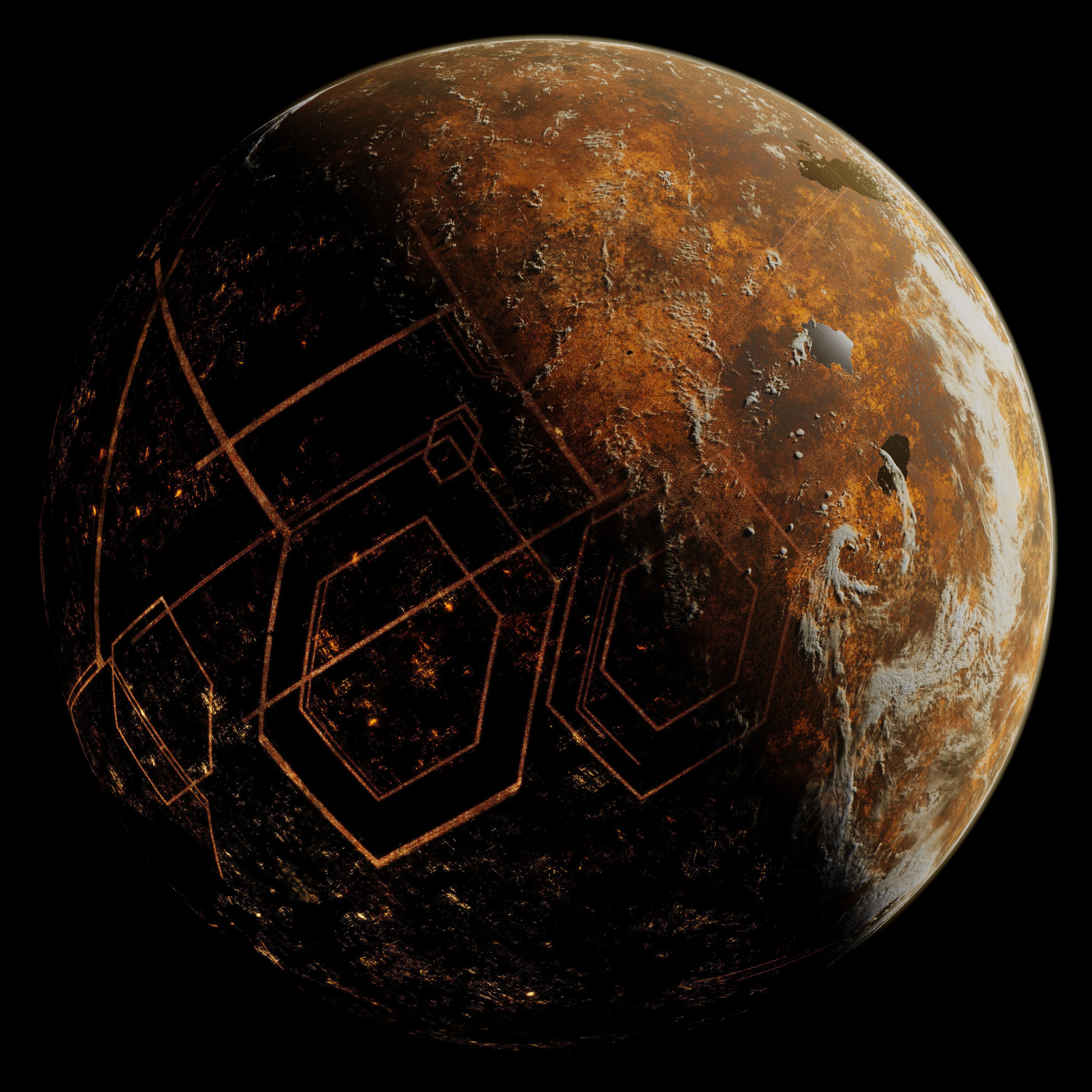 Nar Shaddaa - 16k Star Wars Planet Texture 3D model_4