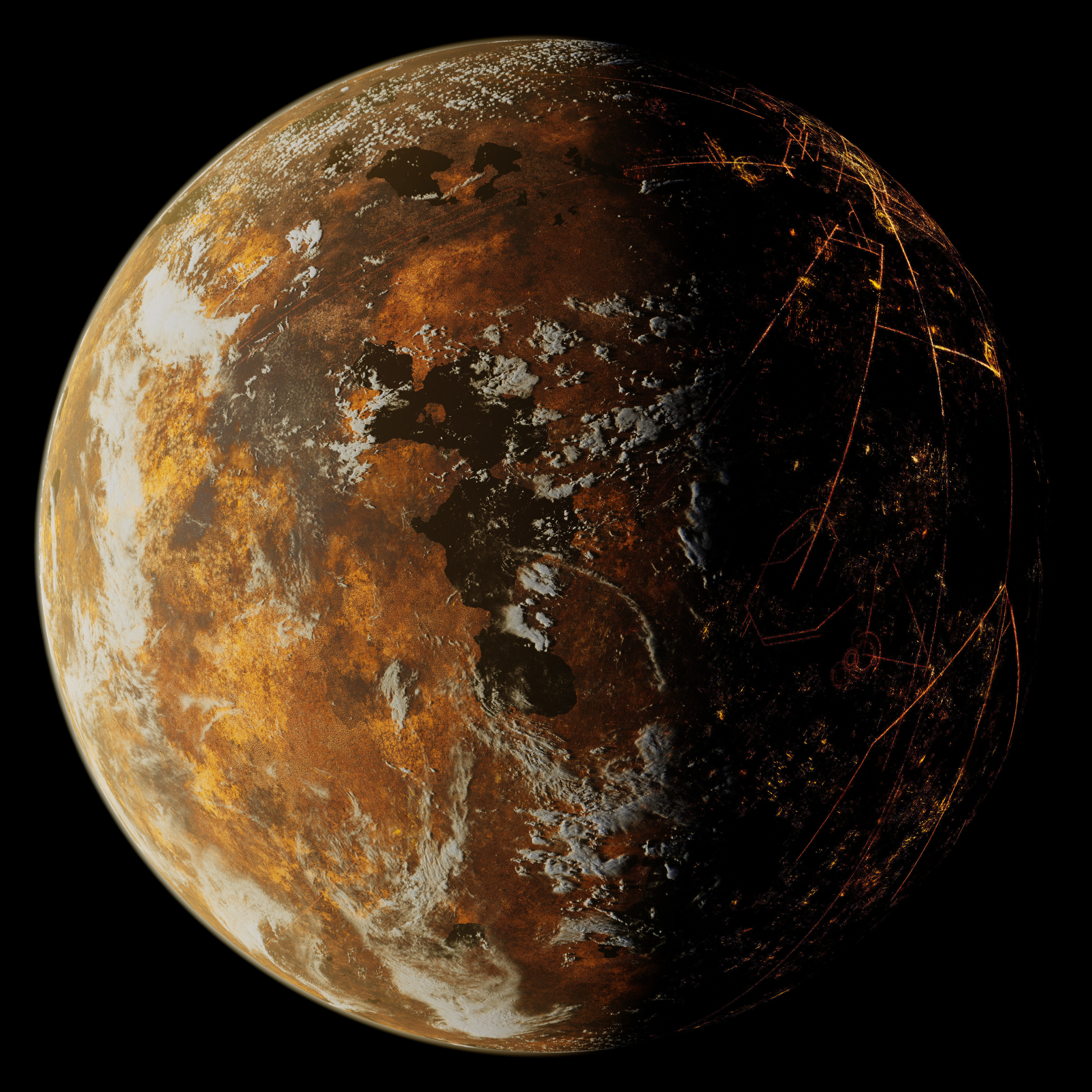 Nar Shaddaa - 16k Star Wars Planet Texture 3D model_7