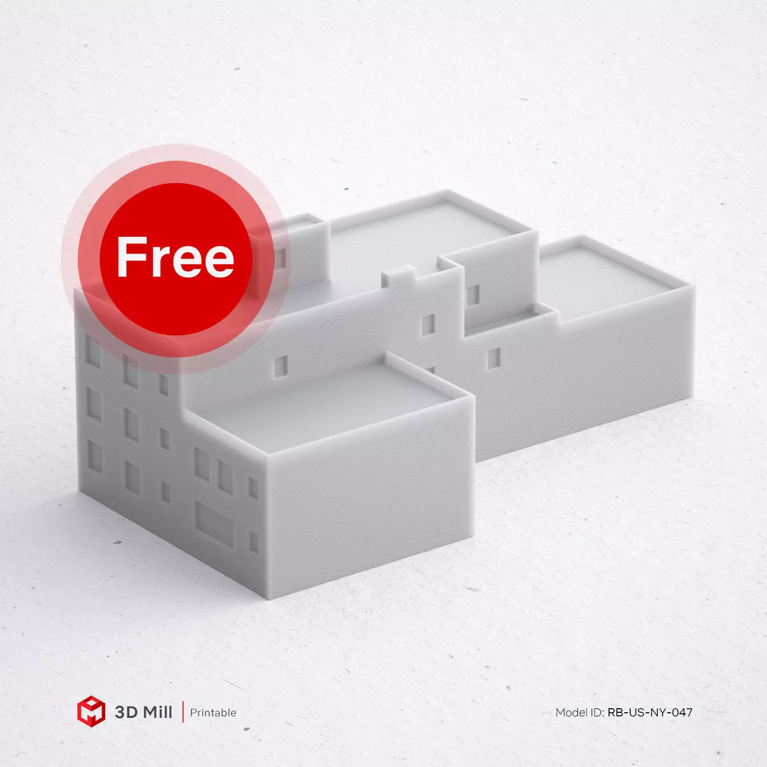 Free 3D Print miniature building RB-US-NY-047 Free 3D print model