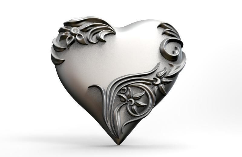 Heart pendant  3D print model_4