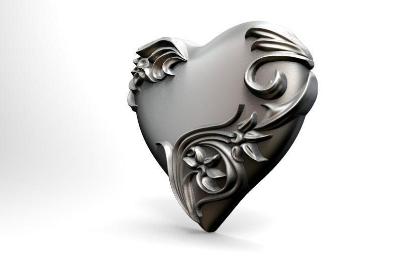 Heart pendant  3D print model_5