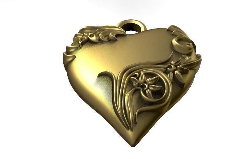 Heart pendant  3D print model_3