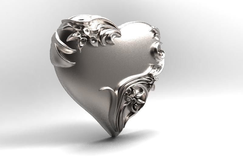 Heart pendant  3D print model_7
