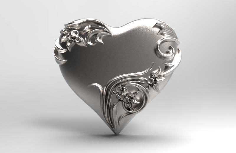 Heart pendant  3D print model_6