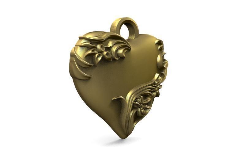 Heart pendant  3D print model_2