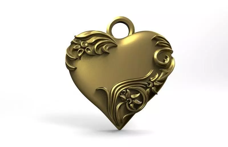 Heart pendant  3D print model_0