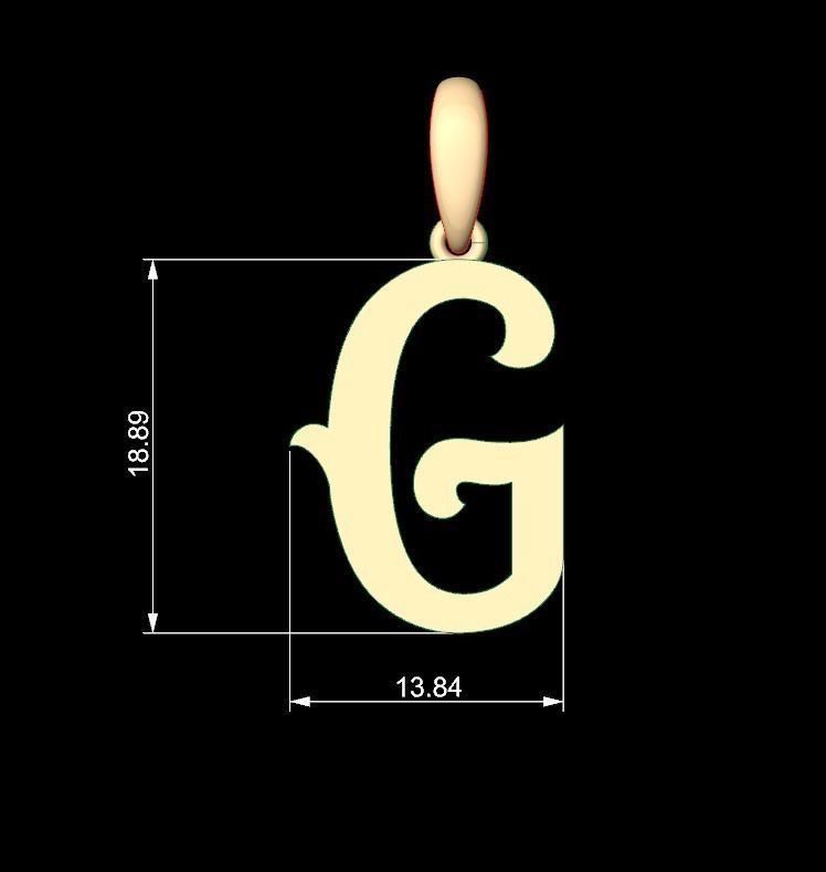 Initial Letters Pendant Circusia G 3D print model_4