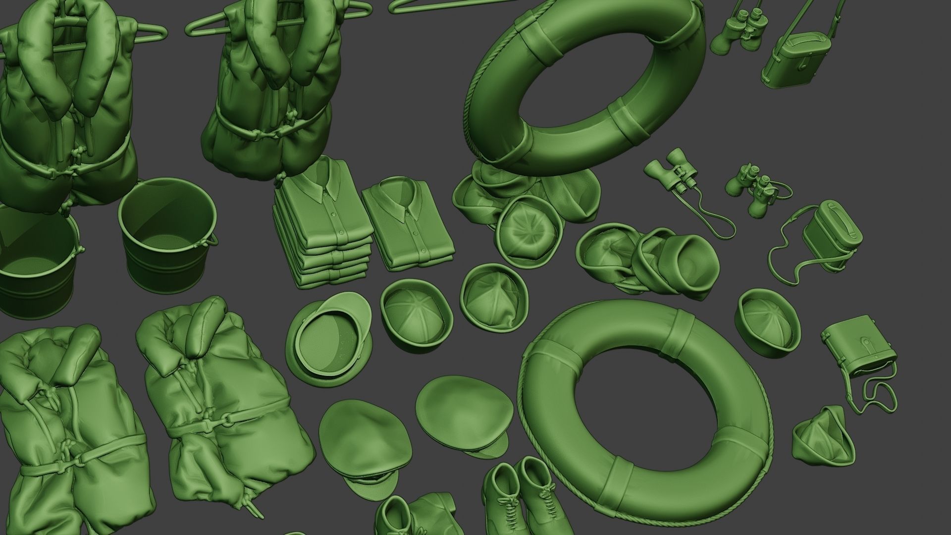 Ww2 US Naval Objects Pack1 3D print model_15