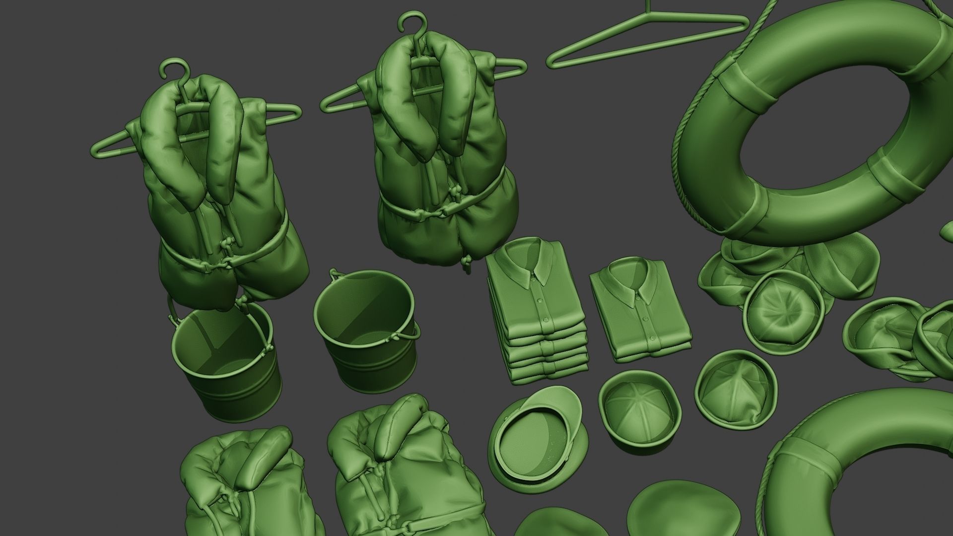 Ww2 US Naval Objects Pack1 3D print model_16