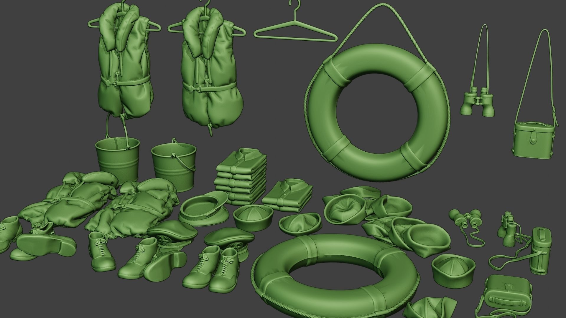 Ww2 US Naval Objects Pack1 3D print model_2