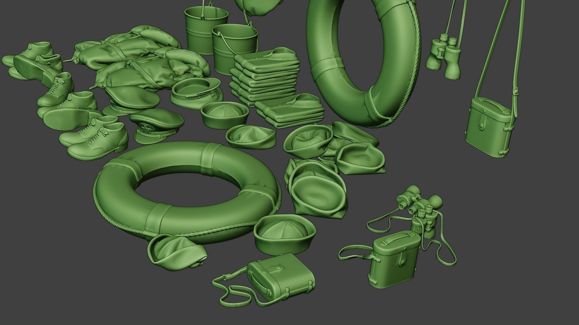 Ww2 US Naval Objects Pack1 3D print model_4