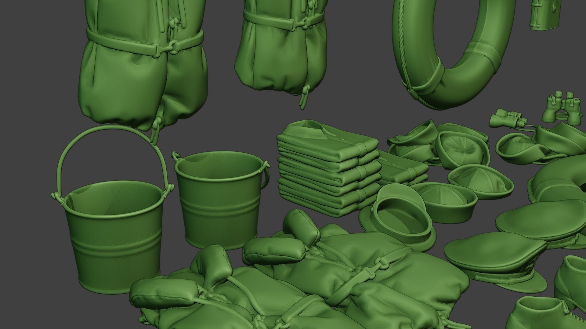 Ww2 US Naval Objects Pack1 3D print model_31