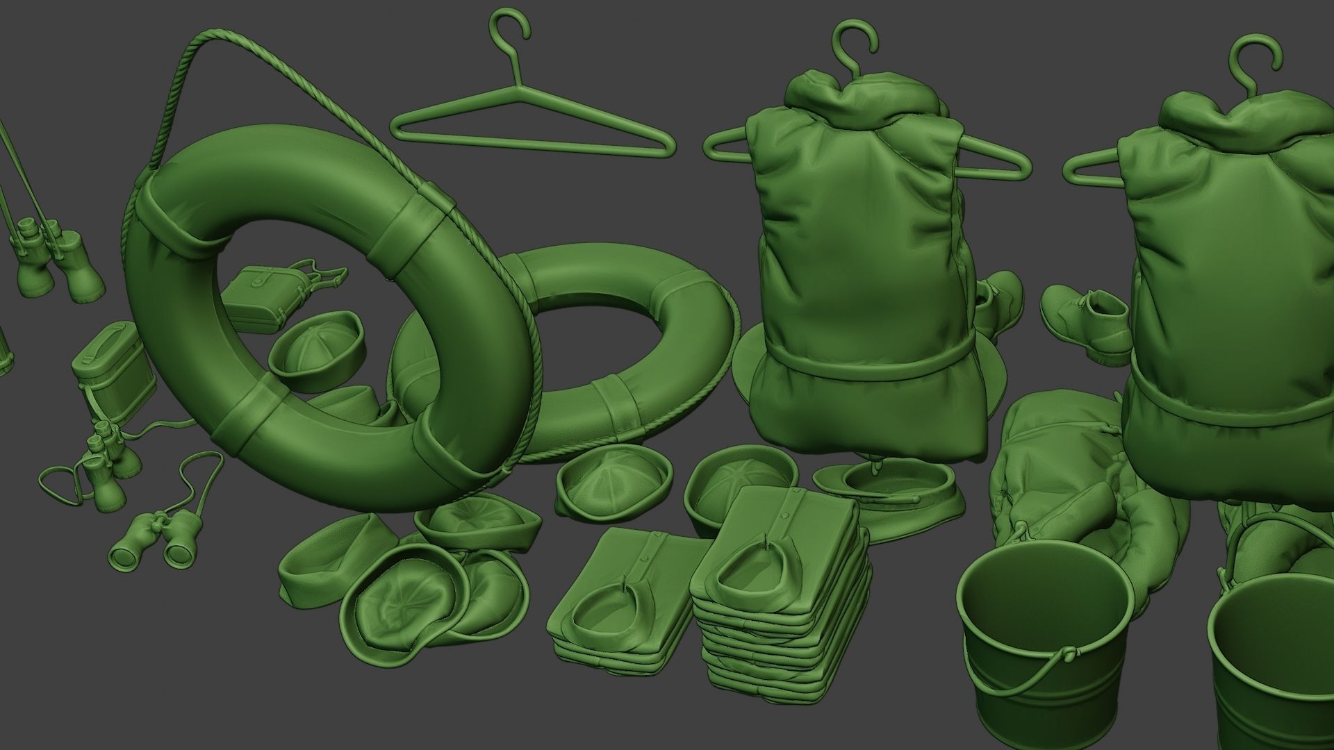 Ww2 US Naval Objects Pack1 3D print model_8