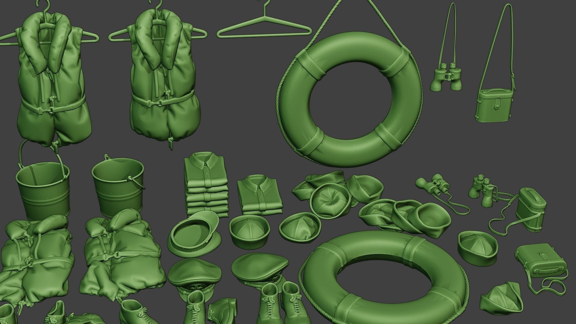 Ww2 US Naval Objects Pack1 3D print model_14