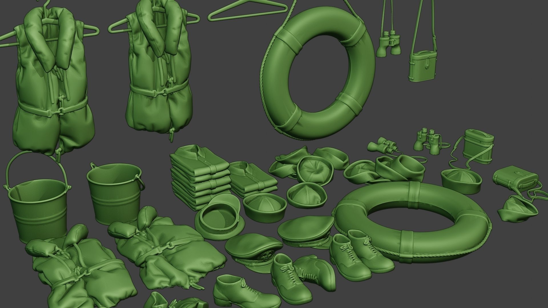 Ww2 US Naval Objects Pack1 3D print model_13