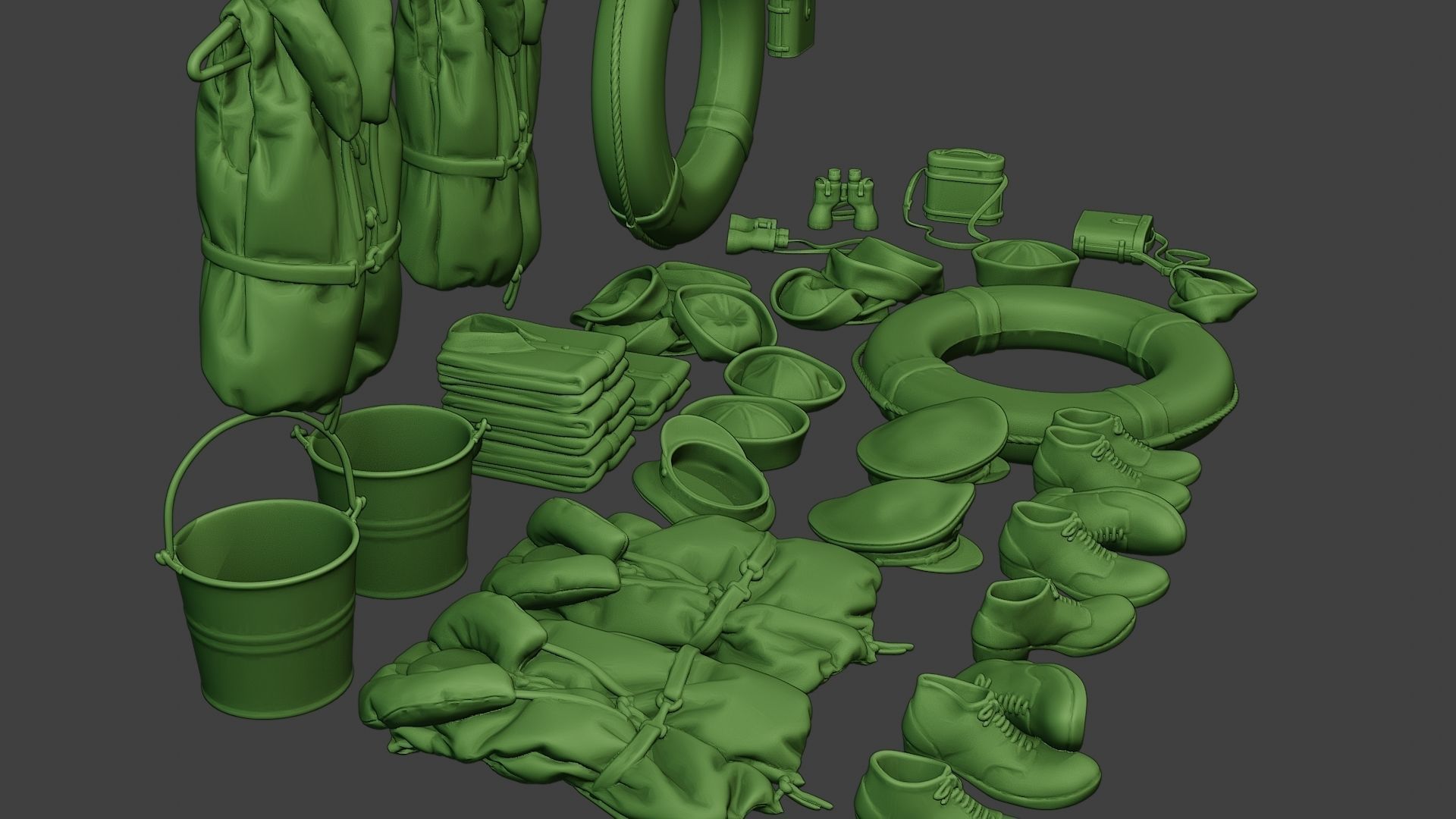 Ww2 US Naval Objects Pack1 3D print model_11