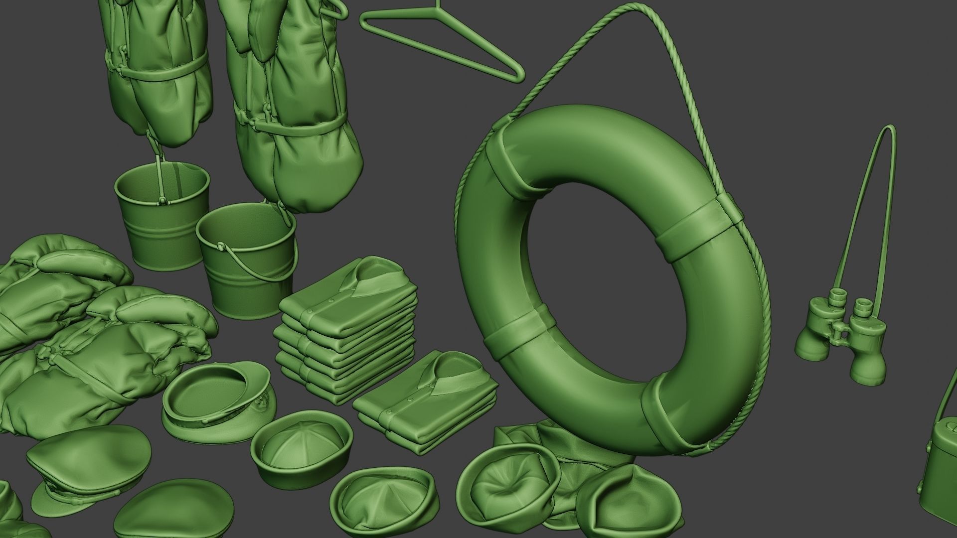 Ww2 US Naval Objects Pack1 3D print model_17