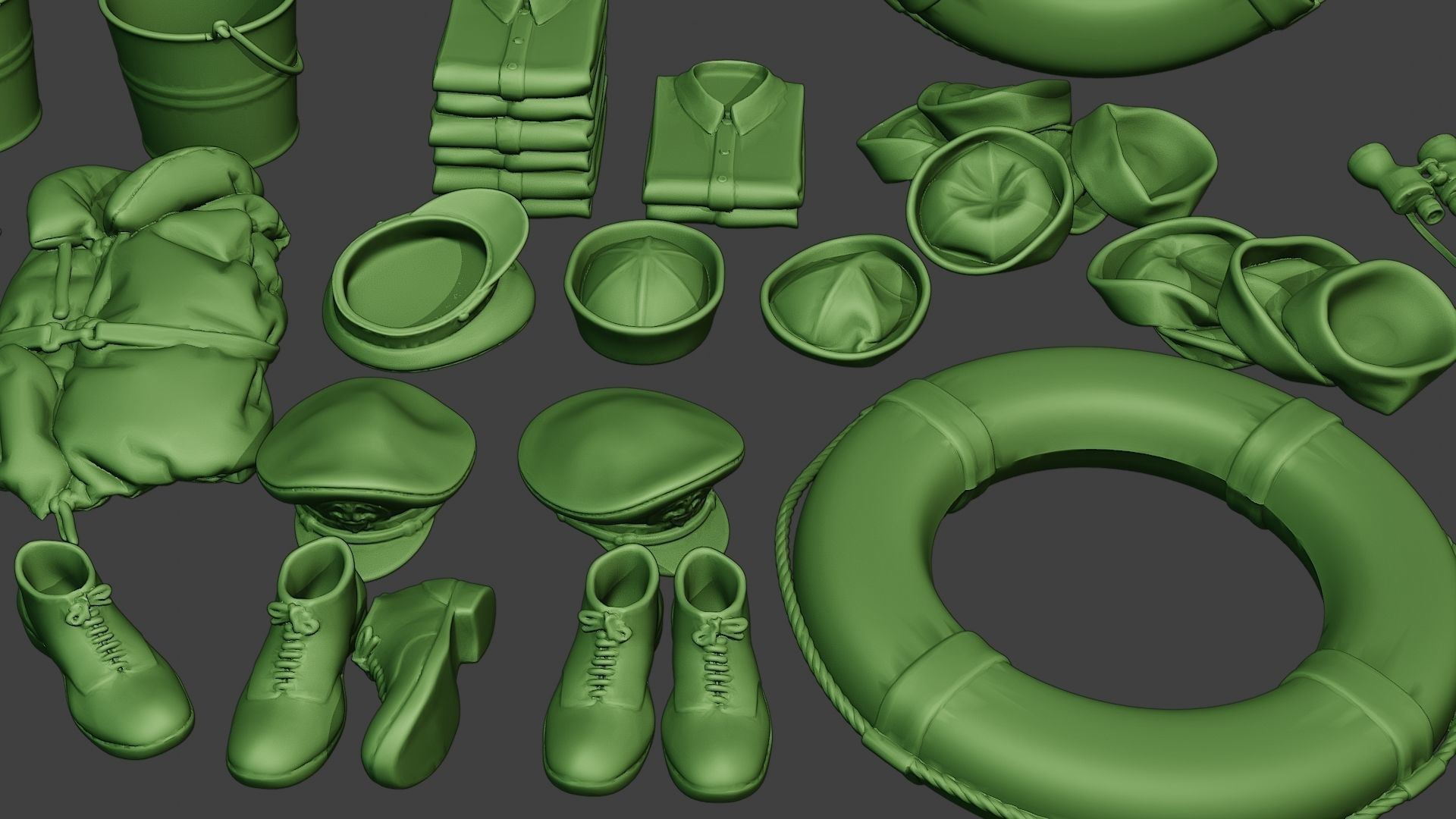 Ww2 US Naval Objects Pack1 3D print model_26