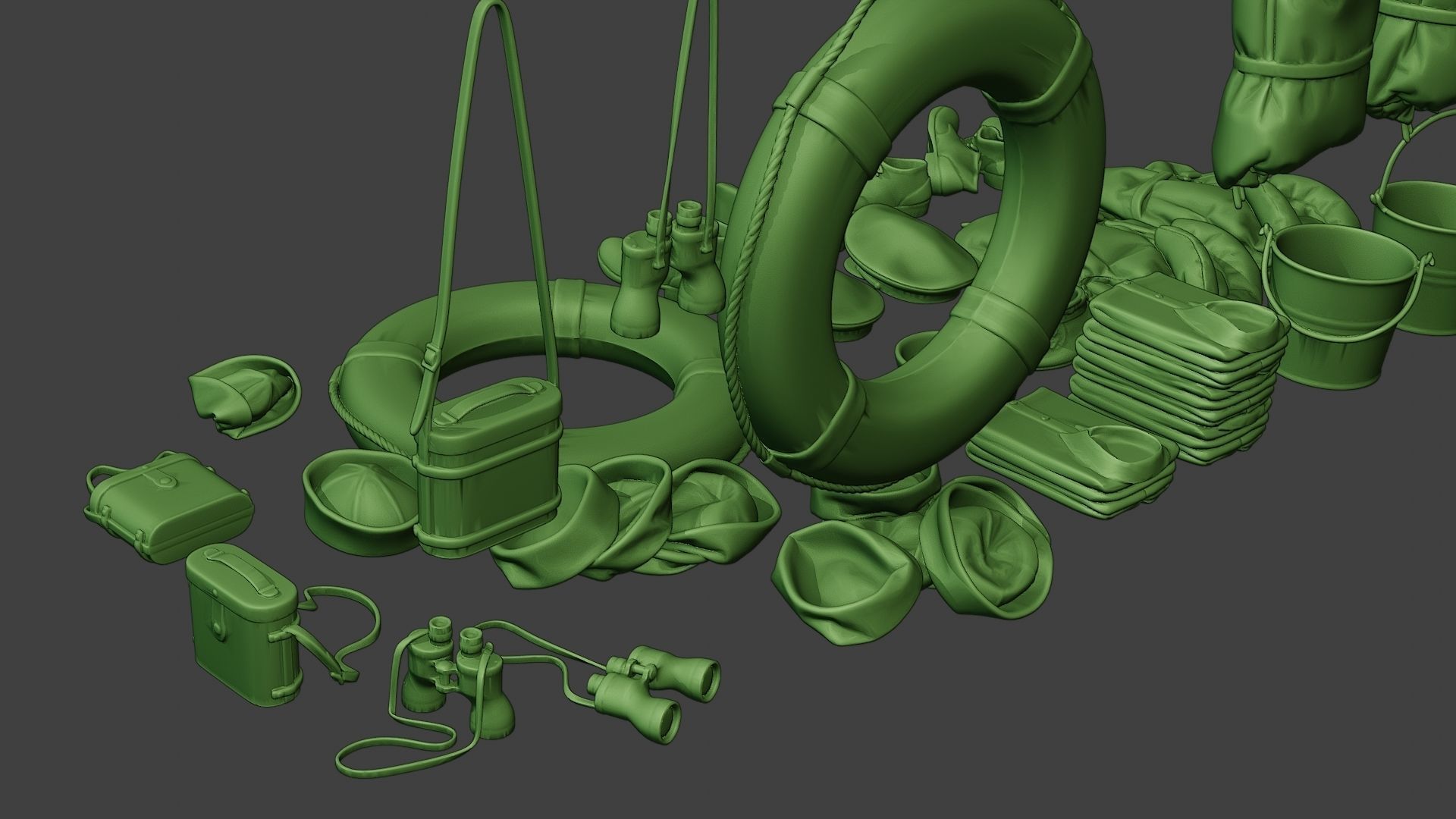 Ww2 US Naval Objects Pack1 3D print model_6