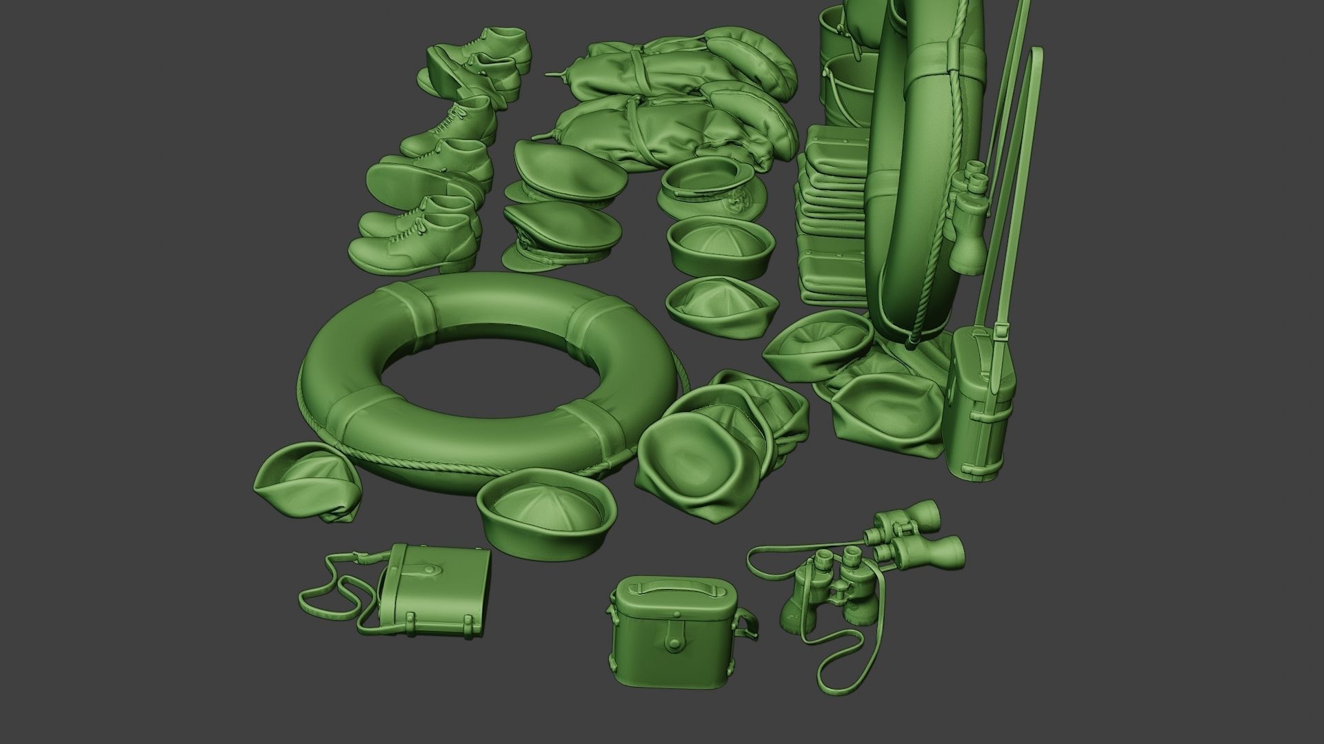 Ww2 US Naval Objects Pack1 3D print model_5