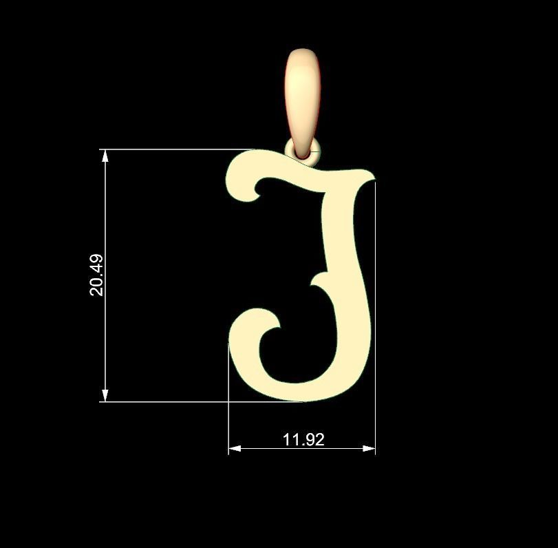 Initial Letters Pendant Circusia J 3D print model_4