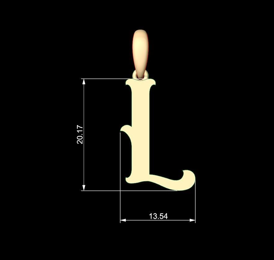Initial Letters Pendant Circusia L 3D print model_5