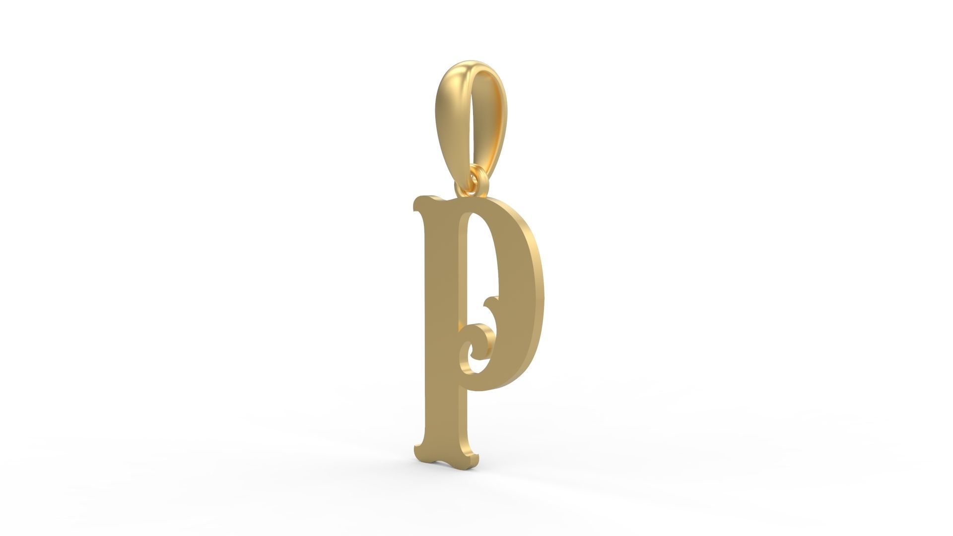 Initial Letters Pendant Circusia P 3D print model_1