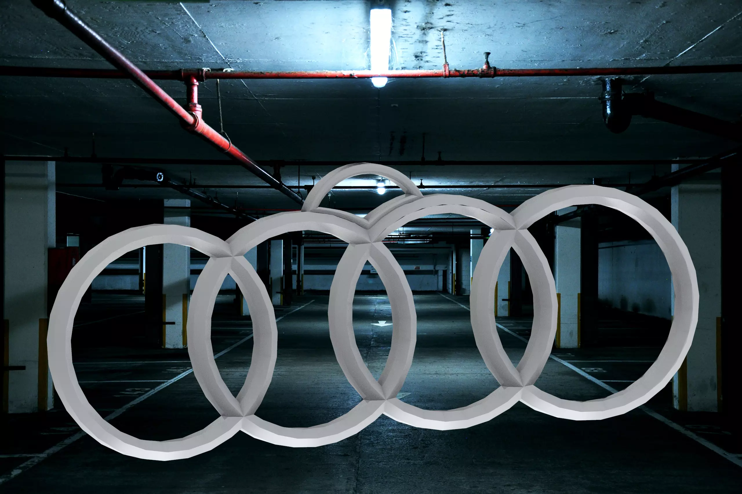 Audi Logo Keychain 3D print model_0