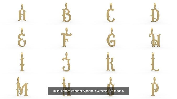 Initial Letters Pendant Alphabets Circusia 3D Model Collection