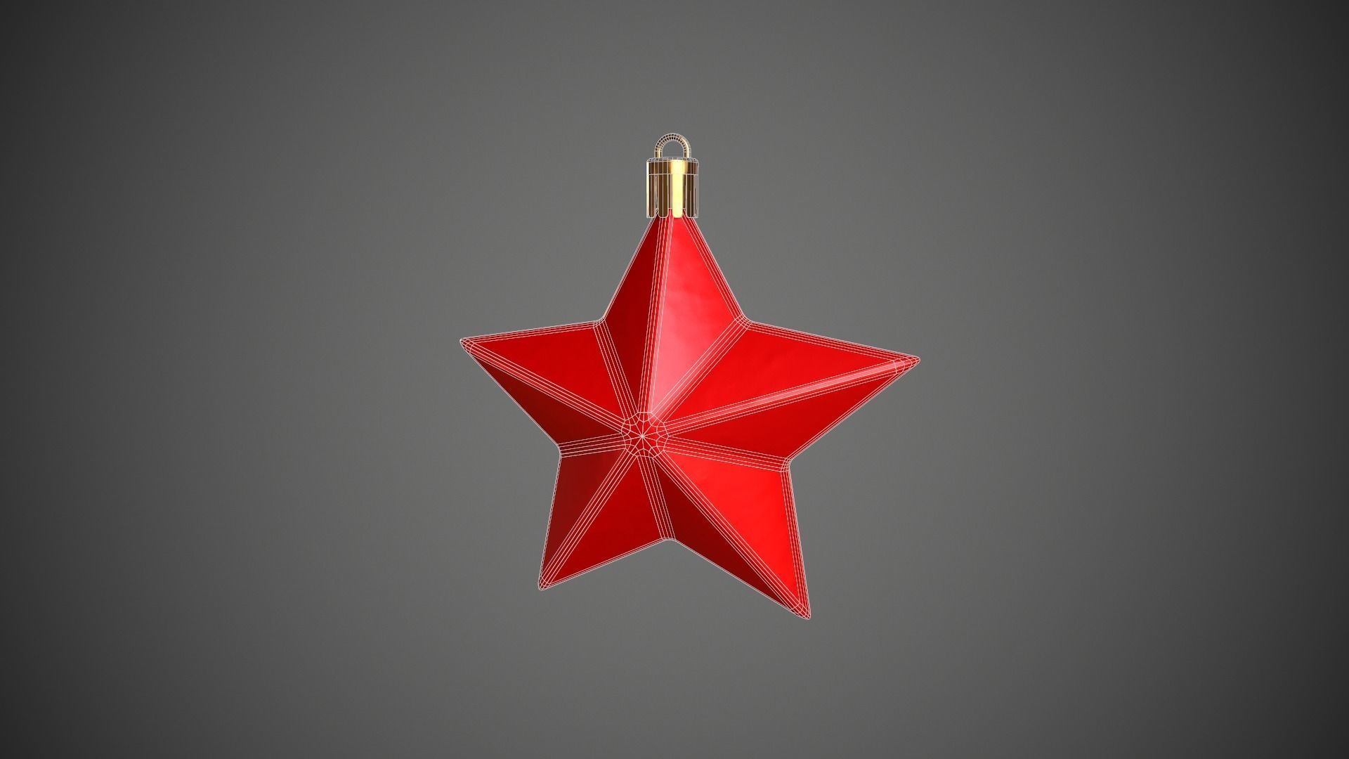 Christmas Star Decoration Low-poly 3D model_5
