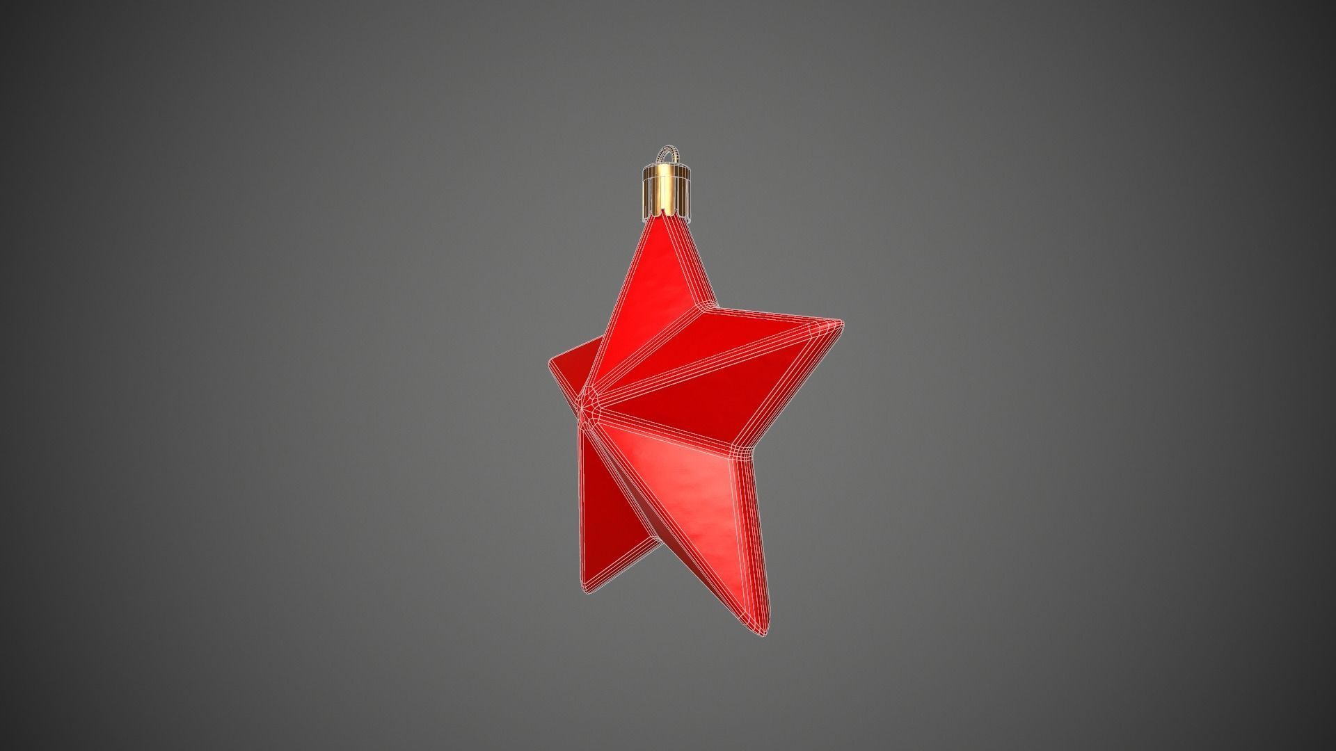 Christmas Star Decoration Low-poly 3D model_6