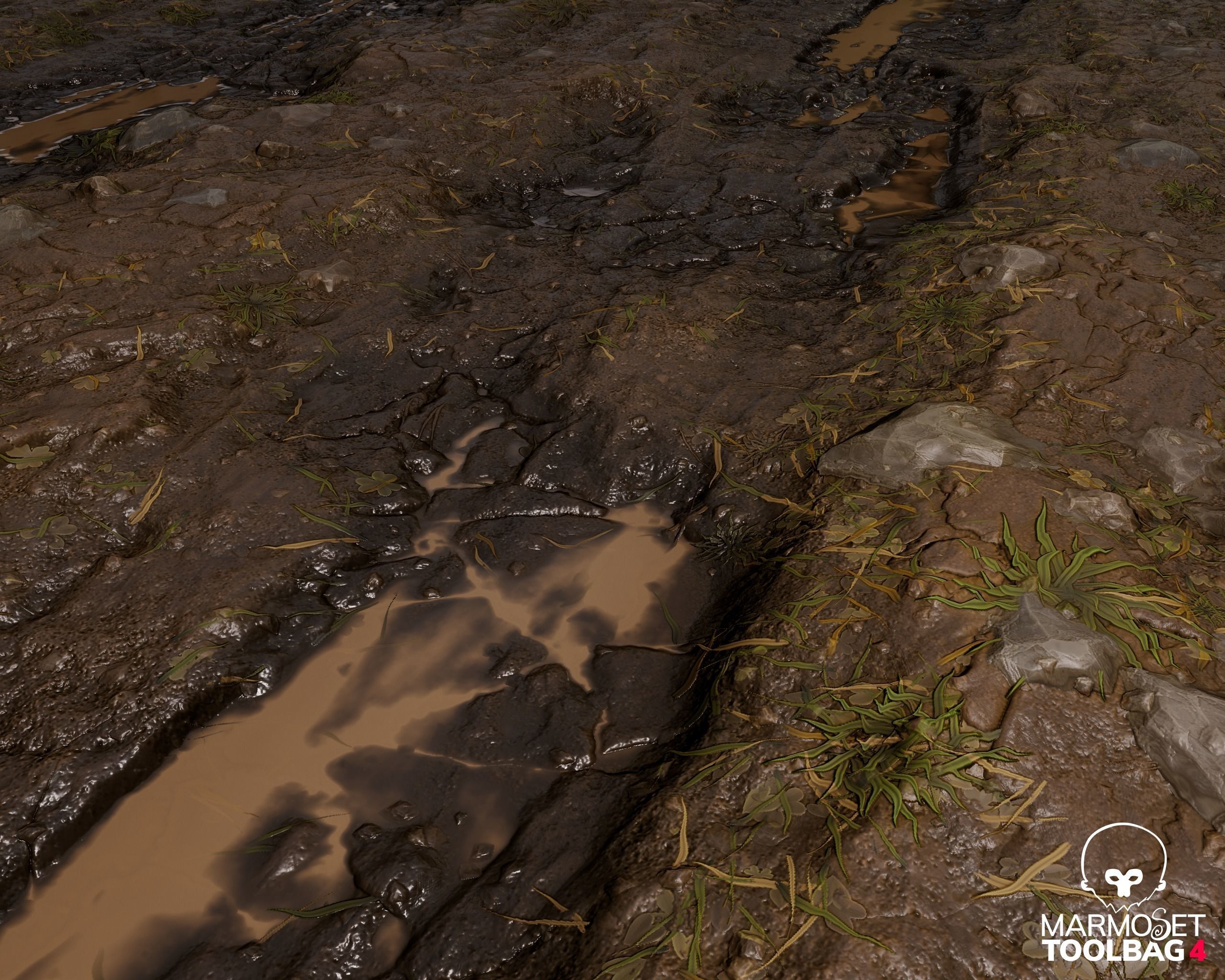 Muddy Road PBR Material Texture Texture_4