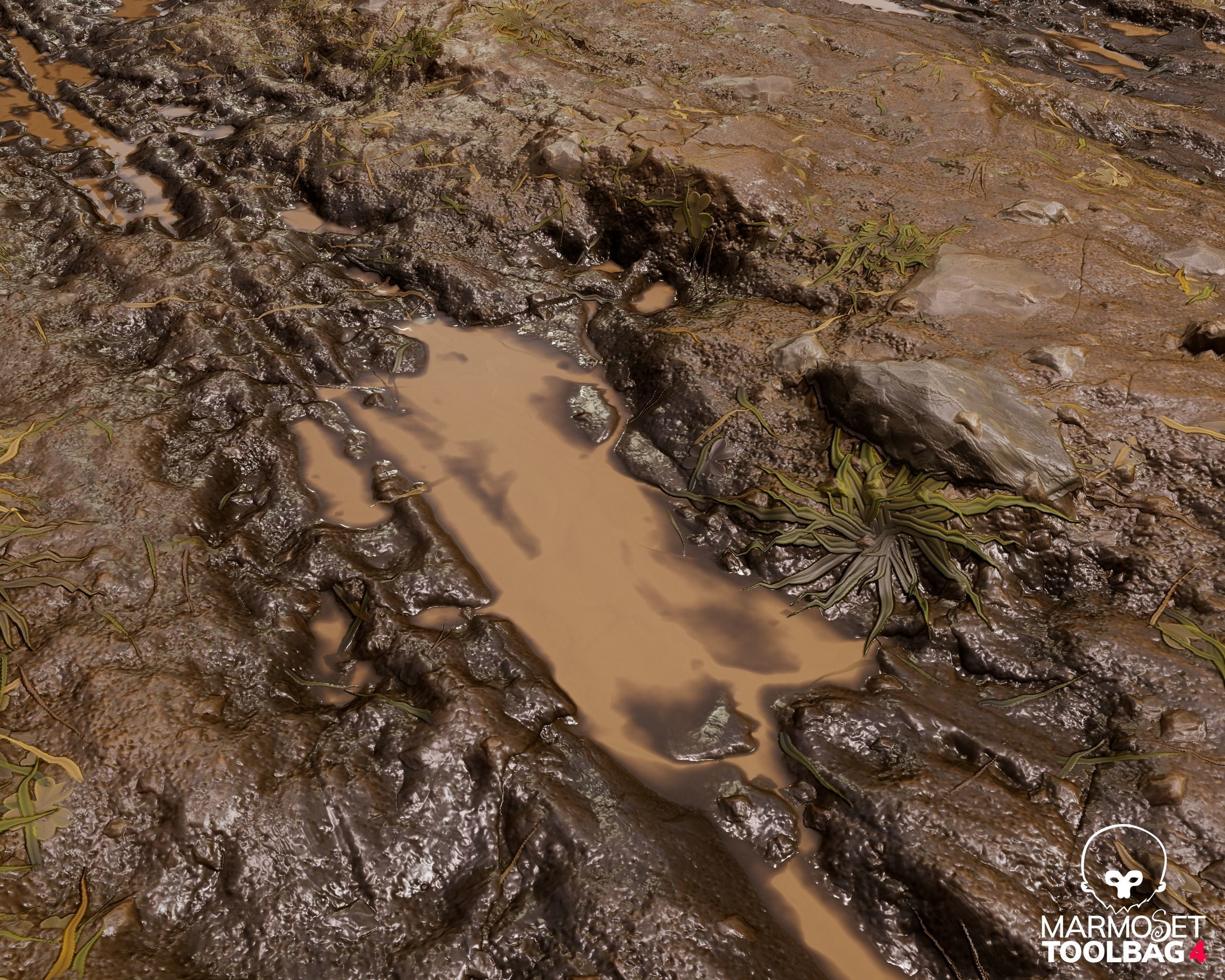 Muddy Road PBR Material Texture Texture_3