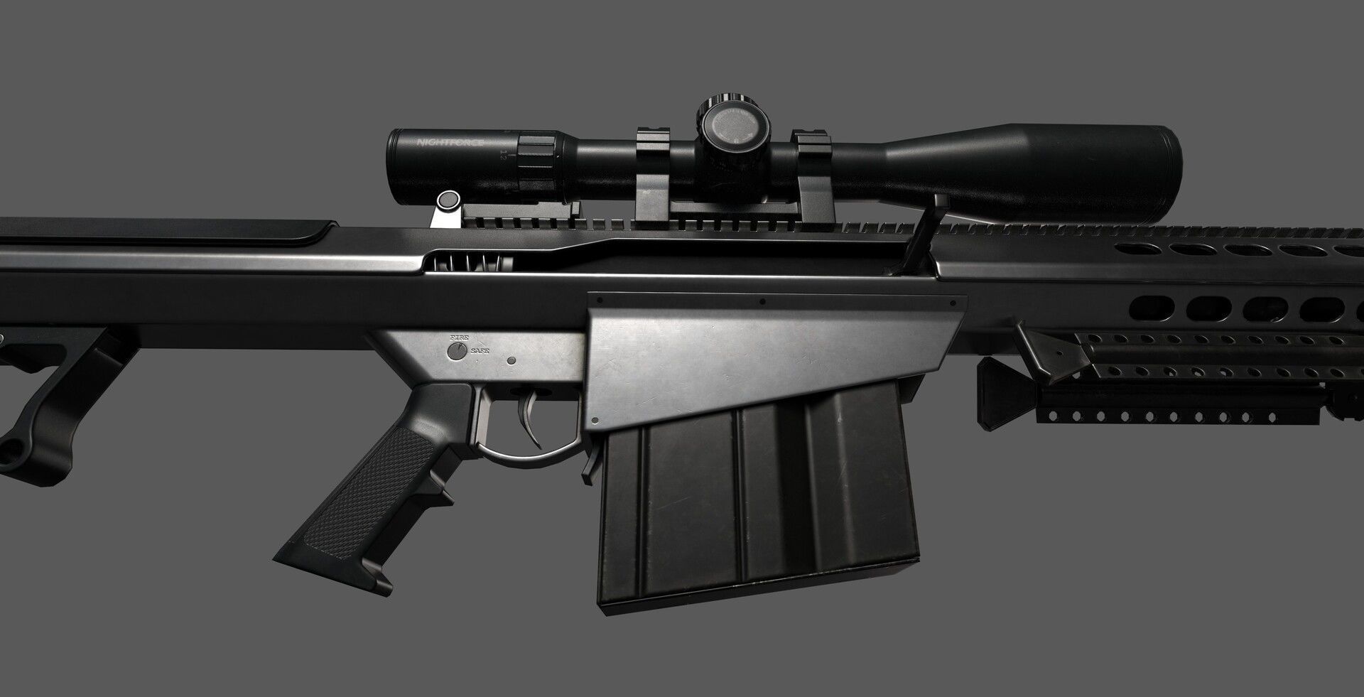 BARRETT M107A1 Low-poly 3D model_2