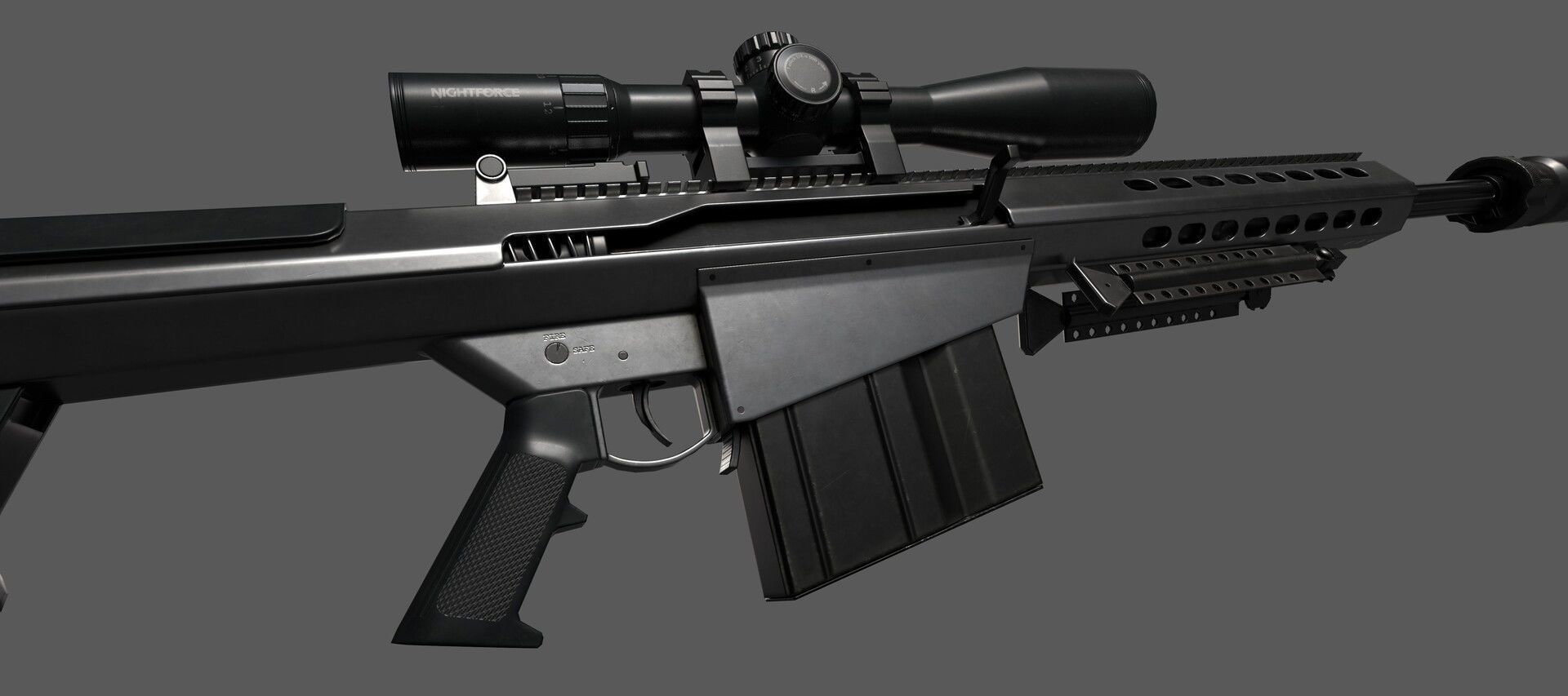 BARRETT M107A1 Low-poly 3D model_7
