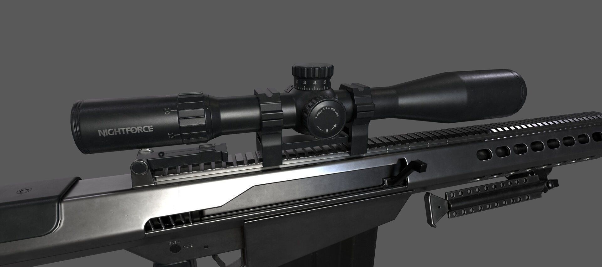 BARRETT M107A1 Low-poly 3D model_3