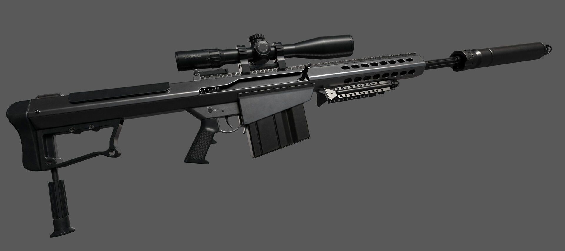 BARRETT M107A1 Low-poly 3D model_5