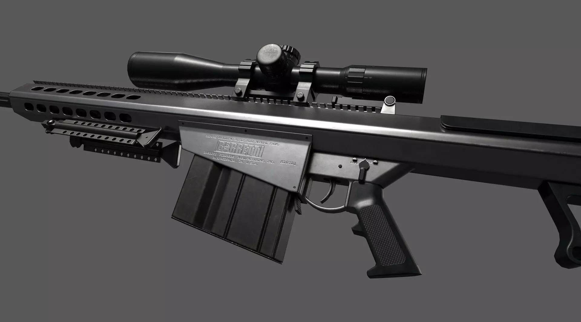 BARRETT M107A1 Low-poly 3D model_0