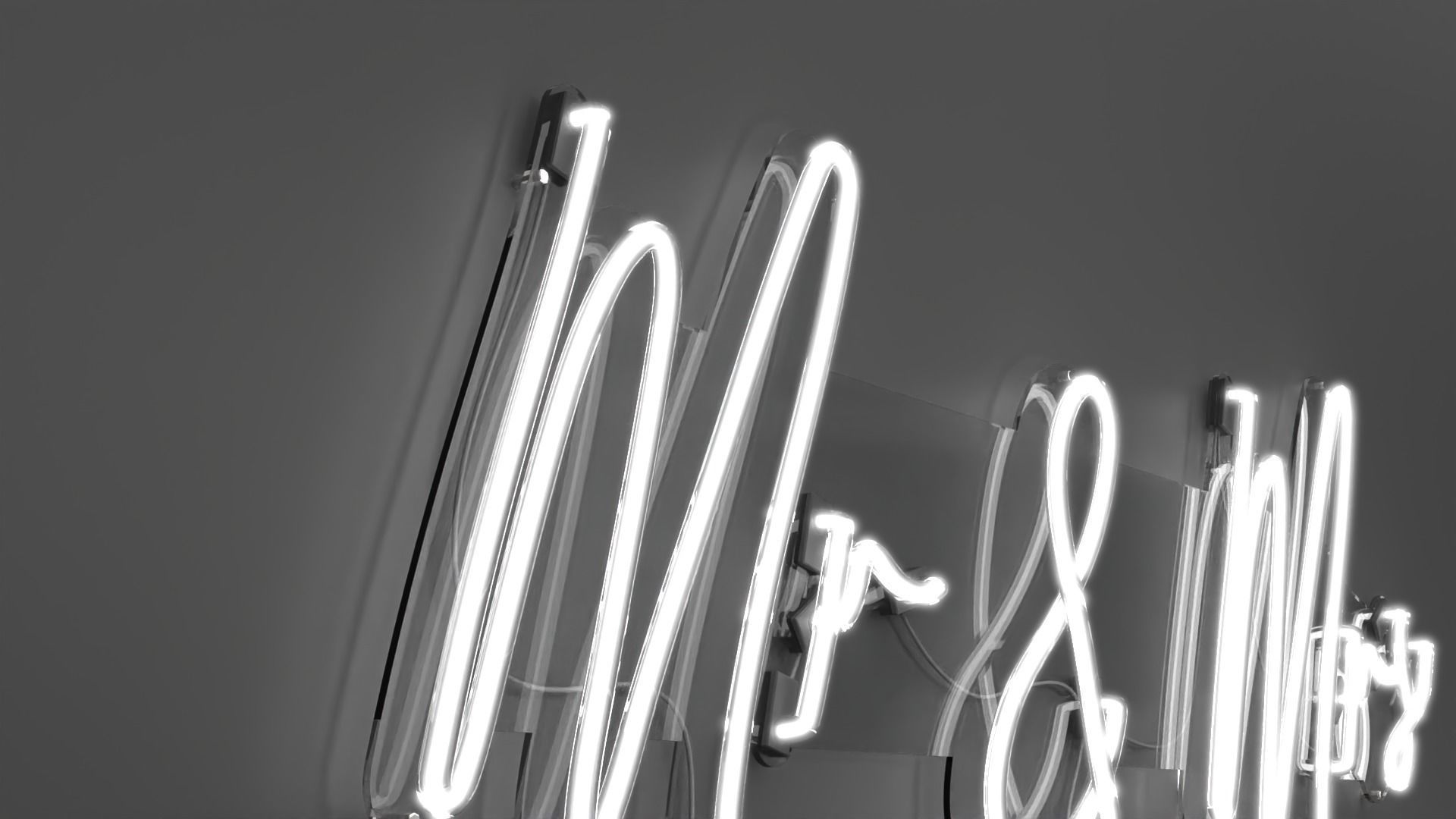 Mr and Mrs - Neon Sign 3D model_1