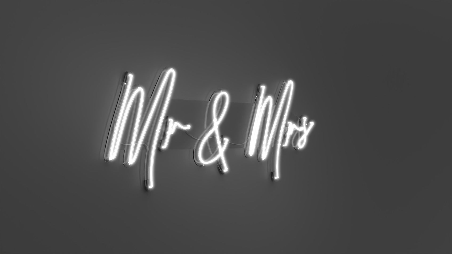 Mr and Mrs - Neon Sign 3D model_5