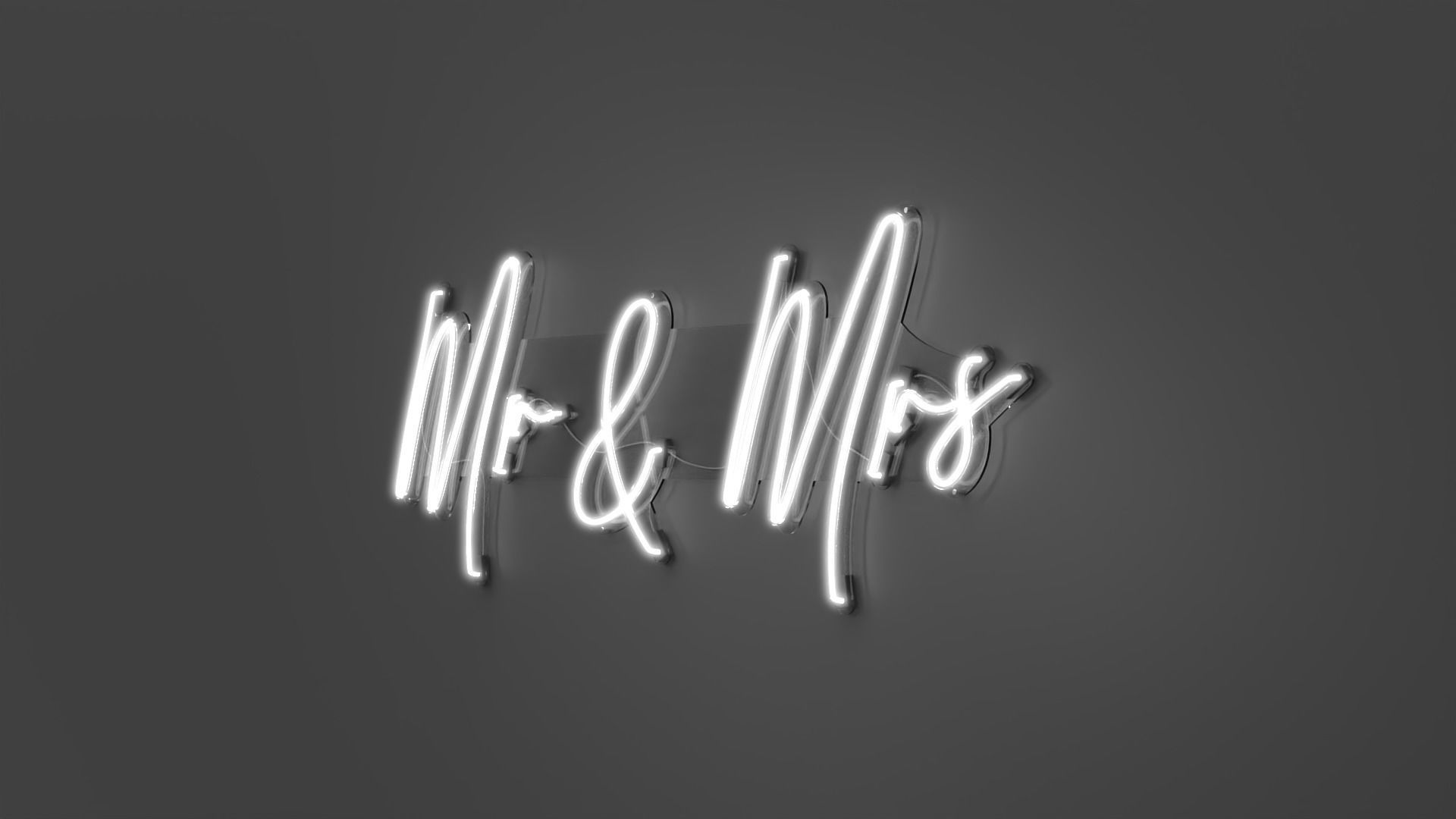 Mr and Mrs - Neon Sign 3D model_3