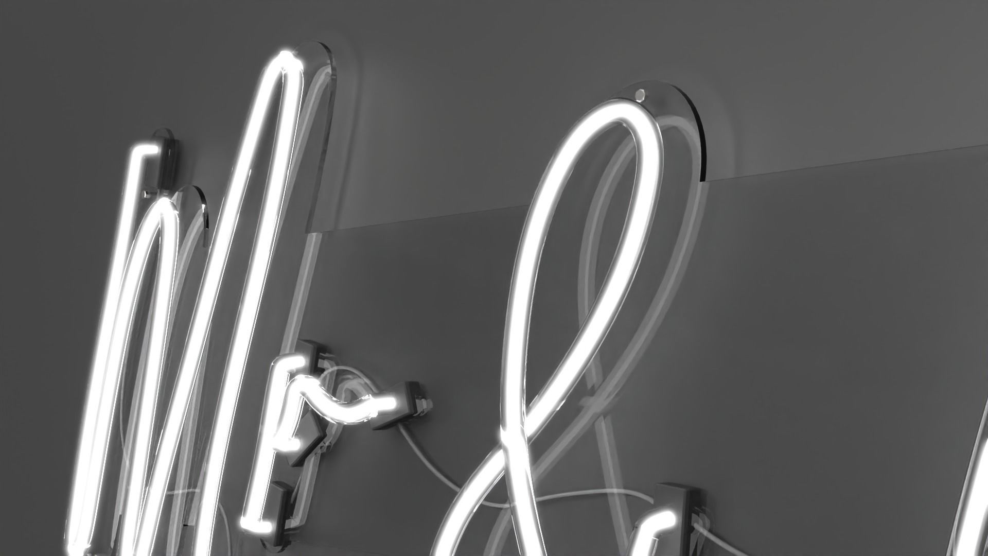Mr and Mrs - Neon Sign 3D model_2