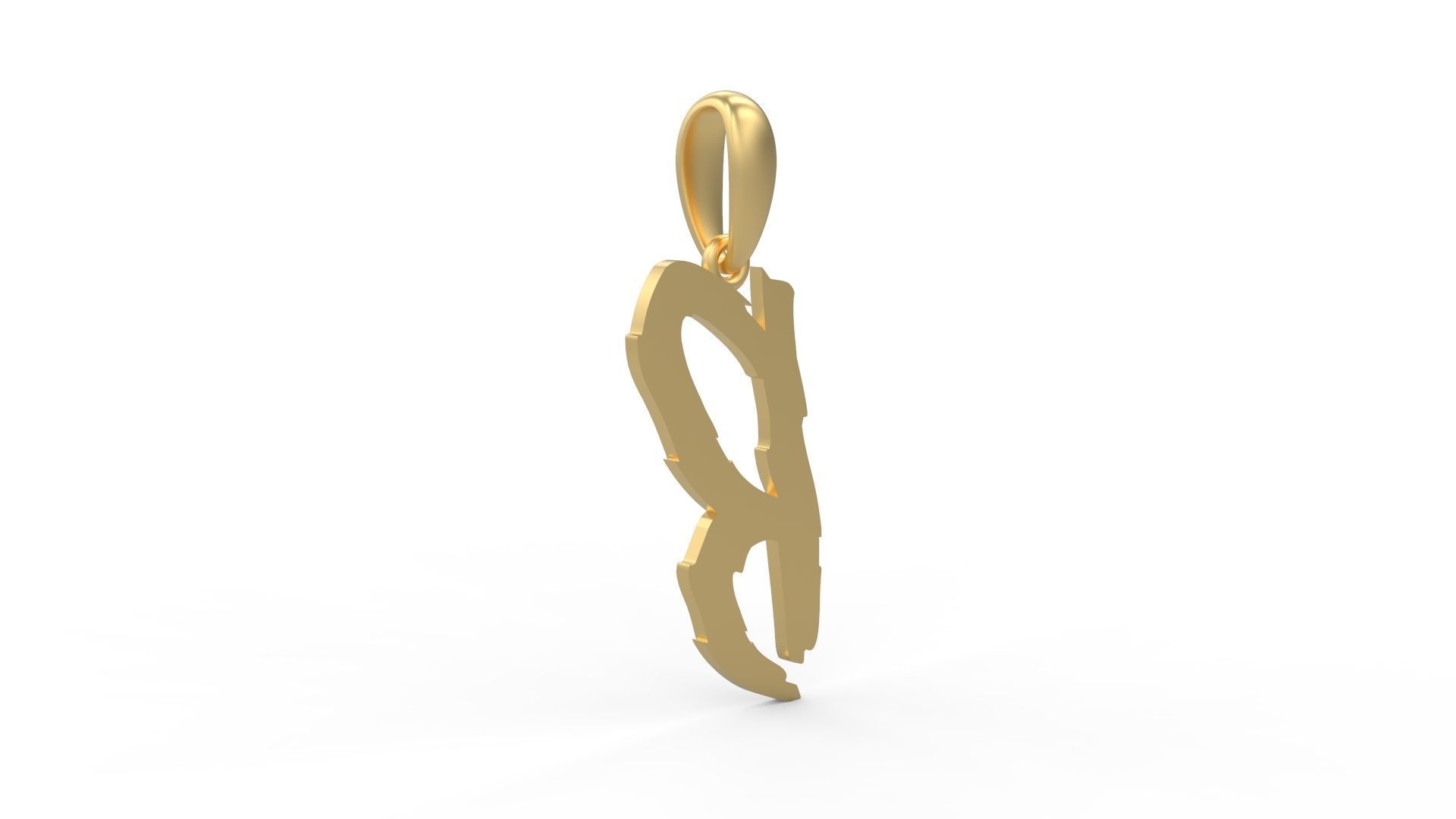Initial Letters Pendant Clawster B 3D print model_3