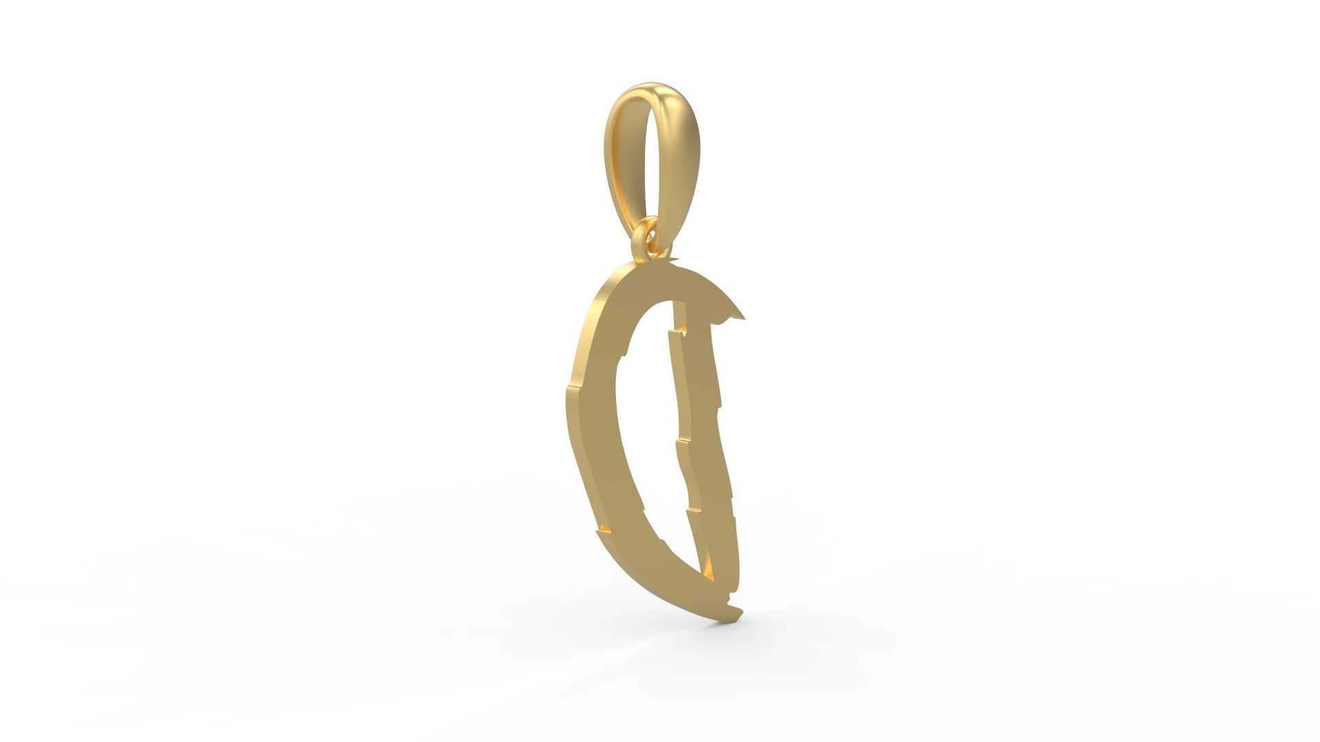 Initial Letters Pendant Clawster D 3D print model_3
