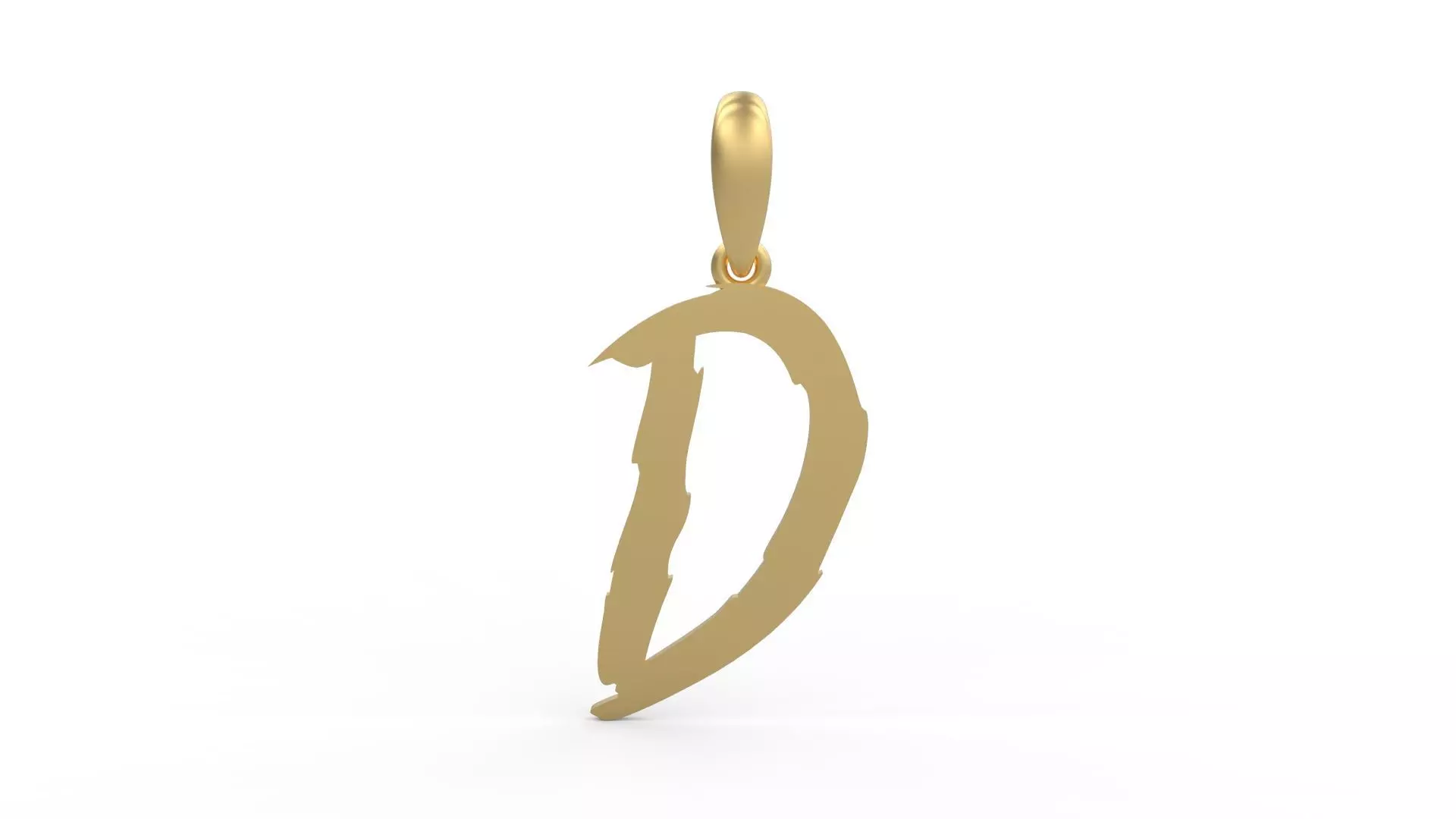 Initial Letters Pendant Clawster D 3D print model_0
