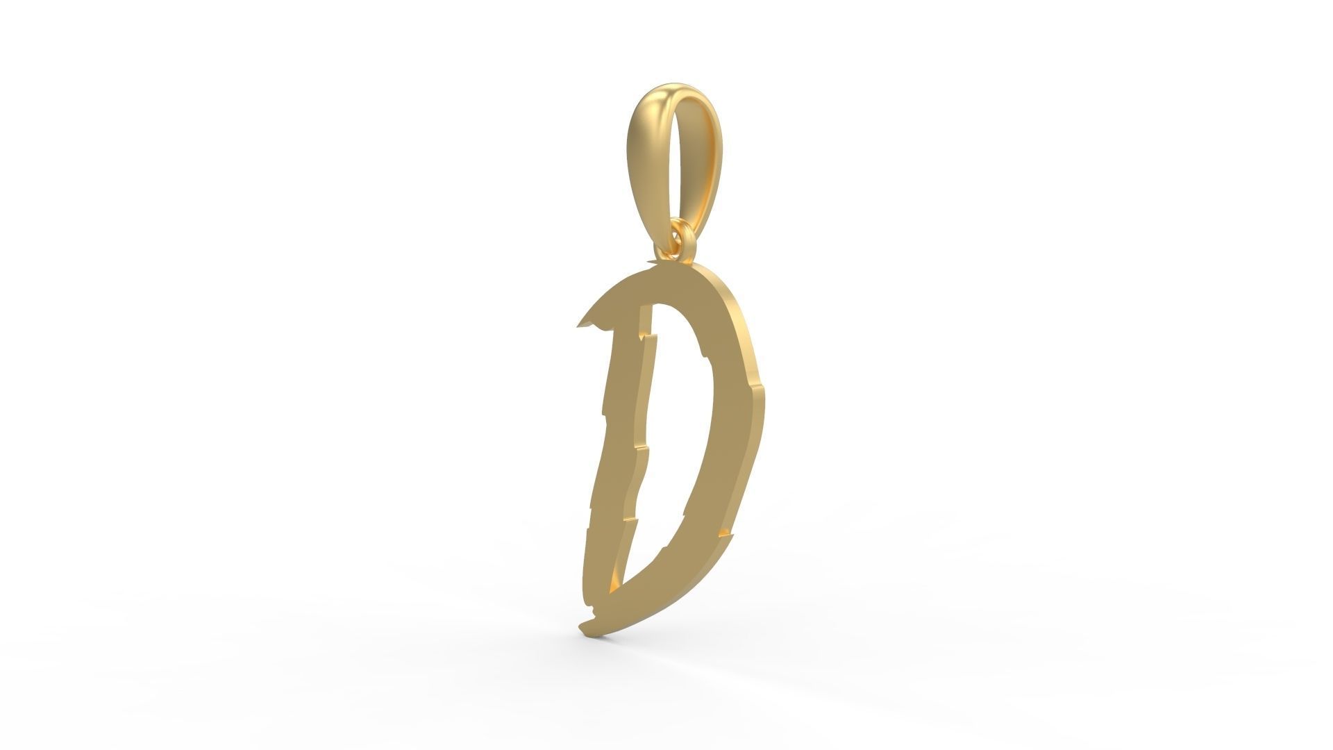 Initial Letters Pendant Clawster D 3D print model_1