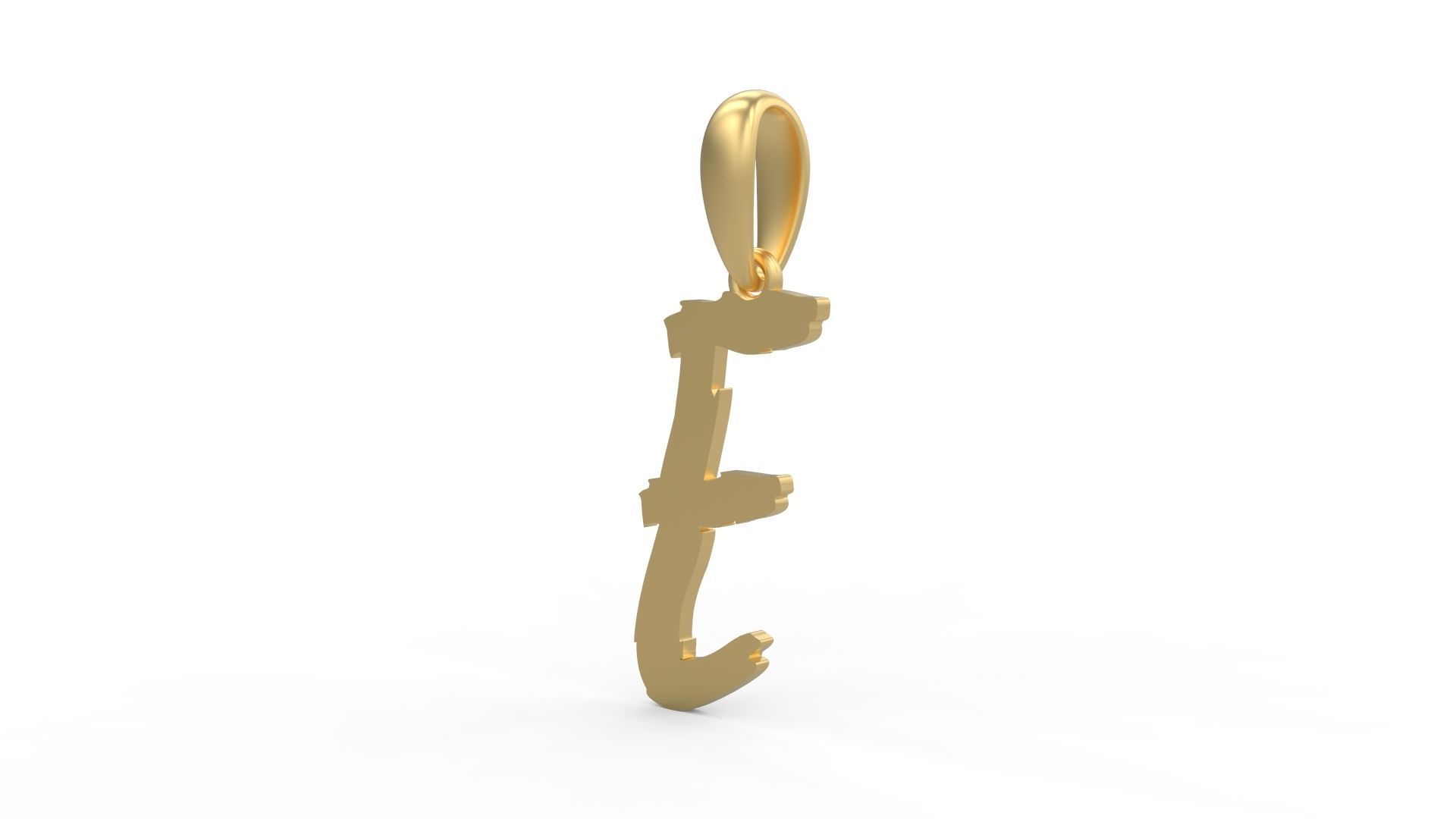 Initial Letters Pendant Clawster E 3D print model_1