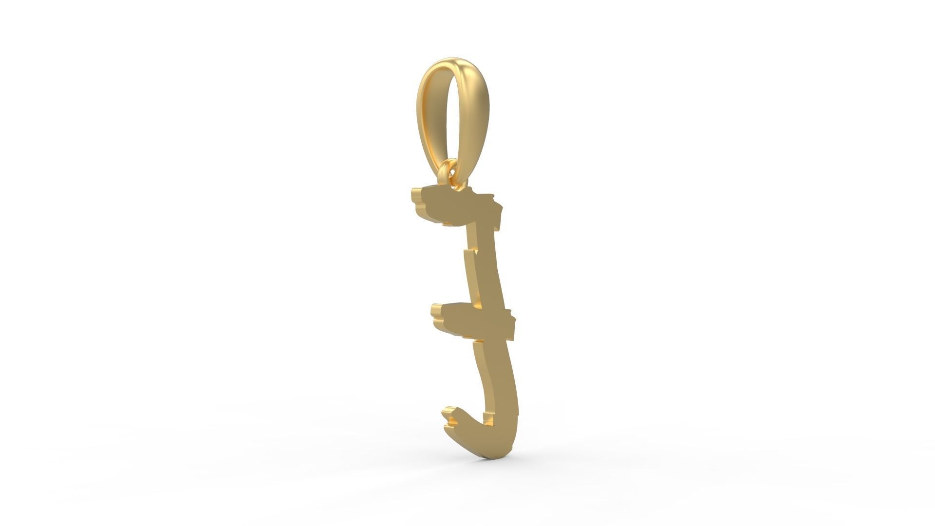 Initial Letters Pendant Clawster E 3D print model_3
